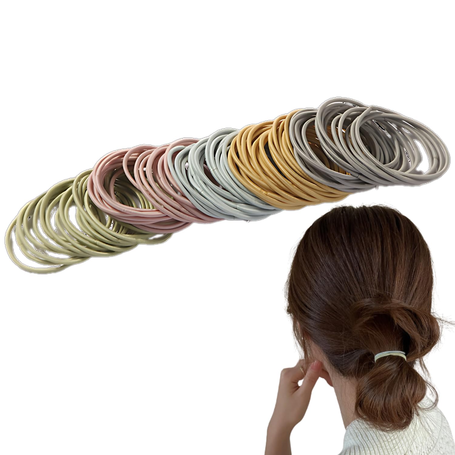 Amazon | ヘアゴム 髪ゴム リングゴム 100本セット DIY 細め 太さ約2